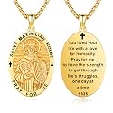 Silver/14K Gold Patron Saint Medal Amulet Necklace for Men Women
