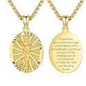 Silver/14K Gold Patron Saint Medal Amulet Necklace for Men Women