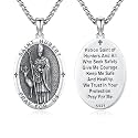 Silver/14K Gold Patron Saint Medal Amulet Necklace for Men Women