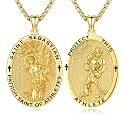 Silver/14K Gold Patron Saint Medal Amulet Necklace for Men Women