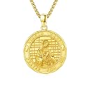 Silver/14K Gold Patron Saint Medal Amulet Necklace for Men Women