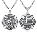Silver/14K Gold Patron Saint Medal Amulet Necklace for Men Women