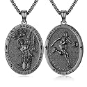 Silver/14K Gold Patron Saint Medal Amulet Necklace for Men Women