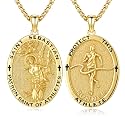 Silver/14K Gold Patron Saint Medal Amulet Necklace for Men Women