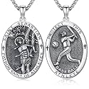 Silver/14K Gold Patron Saint Medal Amulet Necklace for Men Women