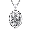 Silver/14K Gold Patron Saint Medal Amulet Necklace for Men Women