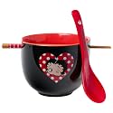 Silver Buffalo Betty Boop Heart Wink, Ramen Bowl with Chopsticks, 20oz