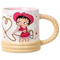 Silver Buffalo Betty Boop Western Cow Girl Rope, 3D Sculpted Mug, 20oz