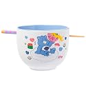 Silver Buffalo Care Bears Food Sushi, Ramen Bowl with Chopsticks, 20oz