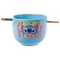 Silver Buffalo Disney Lilo and Stitch, Ramen Bowl with Chopsticks, 20oz