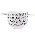 Silver Buffalo Disney Mickey Mouse Expressions Ceramic Ramen Noodle Rice Bowl with Chopsticks, Microwave Safe, 20 Ounces