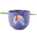 Silver Buffalo Disney Princess Ariel Moon, Ramen Bowl with Chopsticks, 20oz