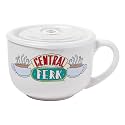 Silver Buffalo Friends Central Perk Ceramic Soup Mug with Vented Plastic Lid, 24 Ounces