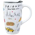 Silver Buffalo Friends NYC Destination Ceramic Travel Mug with Lid, 16oz