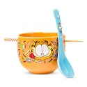 Silver Buffalo Garfield Hungry Junk Food, Ramen Bowl with Chopsticks, 20oz