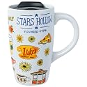 Silver Buffalo Gilmore Girls Stars Hollow, Ceramic Travel Mug, Lid, 16oz