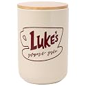 Silver Buffalo Gilmore Girls Wax Resist, Ceramic Cookie Jar, Bamboo Lid
