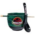 Silver Buffalo Jurassic Park Logo Leaves, Ramen Bowl with Chopsticks, 20oz