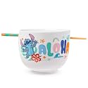 Silver Buffalo Lilo and Stitch Aloha, Ramen Bowl with Chopsticks, 20oz