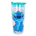 Silver Buffalo Lilo and Stitch Blue, Tumbler with Slide Close Lid, 20oz