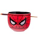 Silver Buffalo Marvel Avengers Spider-Man, Ramen Bowl with Chopsticks, 20oz