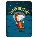 Silver Buffalo Peanuts Snoopy Astronaut, Fleece Throw Blanket, 45x60in