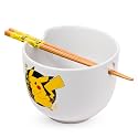 Silver Buffalo Pokémon Pikachu, Ramen Bowl with Chopsticks, 20oz