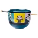 Silver Buffalo Spy X Family Anime Featuring Anya, Loid, and Yor Forger, Ceramic Ramen Noodle Rice Bowl with Chopsticks, Microwave Safe, 20 Ounces