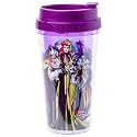Silver Buffalo Villains “Bad Vibes Only” Double Wall Plastic Travel Mug Featuring Ursula, Maleficent, Evil Queen, and Cruella de Vil, 16 Ounces
