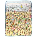 Silver Buffalo Where's Waldo Beach Edition, Fleece Throw Blanket, 45x60in