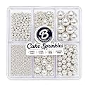 Silver Cake Pearls Edible, 4.6oz, for Cupcakes, Cookie, Baking & Decorating