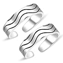Silver Chest 925 Silver Toe Rings for Women Stylish Silver Bands for Girls -Sterling Silver Plain Oxidised rings with 3D Self Designs