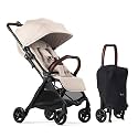 Silver Cross Jet 5 Travel Stroller – (Almond White) – Lightweight Compact Folding Baby Stroller for Airplane Travel – Lie-Flat Infant & Toddler Stroller – Newborn to 55 lb