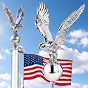 Silver Eagle Flag Pole Topper with Ball , 13" Ornament Fit 15-30 Flagpoles