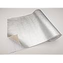Silver Fynxir Self-Adhesive Aluminized Fiberglass Cloth Heat Shield Blanket/Wrap Sheet - 9"x48" Aluminum Backed Thermal Reflective Insulation Barrier , Firewall(Heat Resistant, Tape-Like Adhesion)