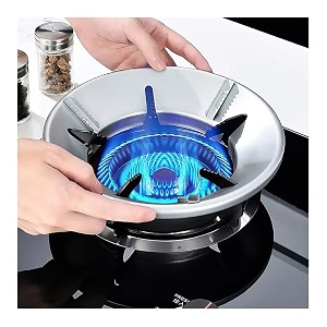 silver gas saver burner stand pack of 2 - chula support stand with 4 legs for indian gas - fire amp windproof energy saving jali ring - metal