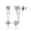 Silver/Gold Moissanite Earrings Jackets Drop Diamond Studs for Women