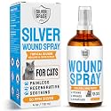SILVER GRADE Cat Wound Care Spray with Silver – Wounds, Rashes, Hot Spots, Itch, Scratching, Irritation, Bites &amp; Burns – Use a Cat Cone to Prevent Licking – Safe Formula – 4 Oz