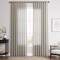 Silver Grey Linen Back Tab Curtains 84