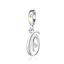 Silver Initial A-Z Letter Charm Compatible Pandora Charm Bracelets for Women Jewelry