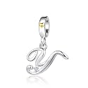 Silver Initial A-Z Letter Charm Compatible Pandora Charm Bracelets for Women Jewelry
