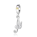 Silver Initial A-Z Letter Charm Compatible Pandora Charm Bracelets for Women Jewelry