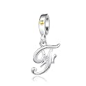 Silver Initial A-Z Letter Charm Compatible Pandora Charm Bracelets for Women Jewelry