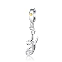 Silver Initial A-Z Letter Charm Compatible Pandora Charm Bracelets for Women Jewelry