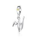 Silver Initial A-Z Letter Charm Compatible Pandora Charm Bracelets for Women Jewelry