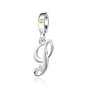 Silver Initial A-Z Letter Charm Compatible Pandora Charm Bracelets for Women Jewelry