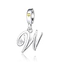 Silver Initial A-Z Letter Charm Compatible Pandora Charm Bracelets for Women Jewelry