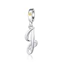 Silver Initial A-Z Letter Charm Compatible Pandora Charm Bracelets for Women Jewelry