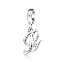 Silver Initial A-Z Letter Charm Compatible Pandora Charm Bracelets for Women Jewelry