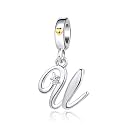 Silver Initial A-Z Letter Charm Compatible Pandora Charm Bracelets for Women Jewelry